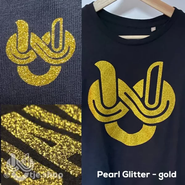 T-shirt Infinity U'tje - Pearl Glitter - gold - borst - Afbeelding 3