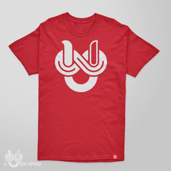 T-shirt Infinity U'tje - rood/wit - borst