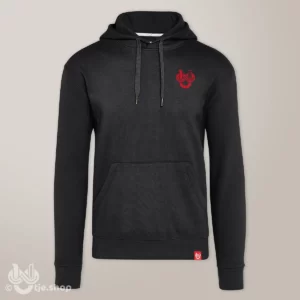 Hoodie Infinity U’tje – black - kleintje rood