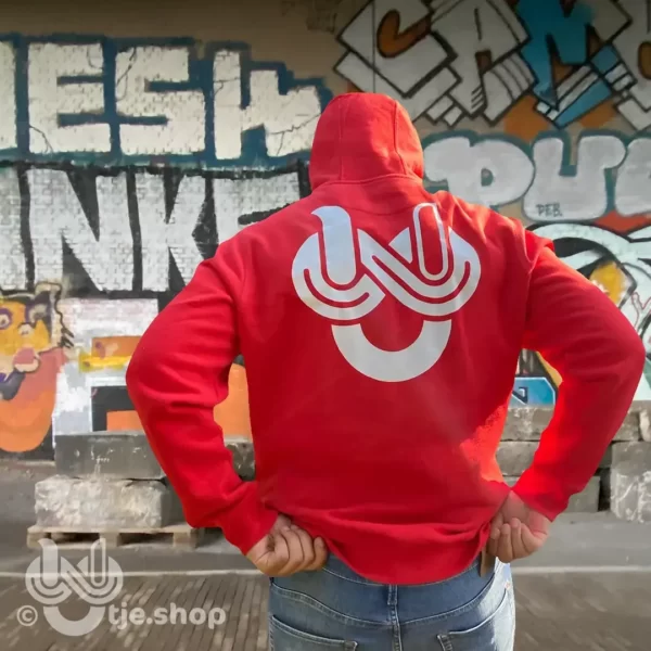 Hoodie Infinity U’tje – rood-wit