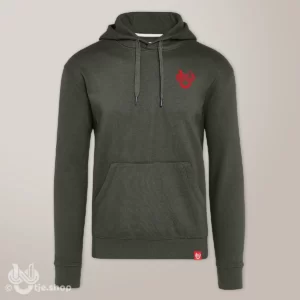 Hoodie Infinity U’tje – Factory Green - kleintje rood