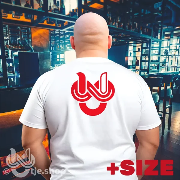 +Size T-shirt Infinity U’tje – white/red