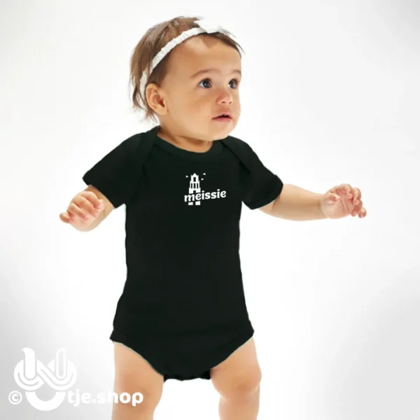 030 - Jochie of Meissie Envelope Romper / Zwart