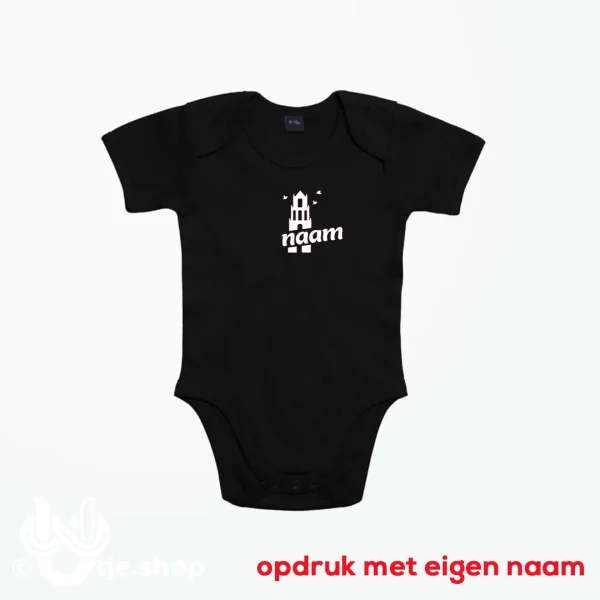 030 - Jochie of Meissie Envelope Romper / Zwart - Afbeelding 3