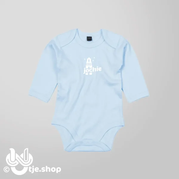 030 - U'tje Romper Jochie of Meissie - lange mouw roze of blauw - Afbeelding 3