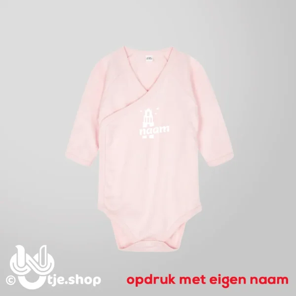 030 - Kimono Romper LS - eigen naam - diverse kleuren - Afbeelding 4