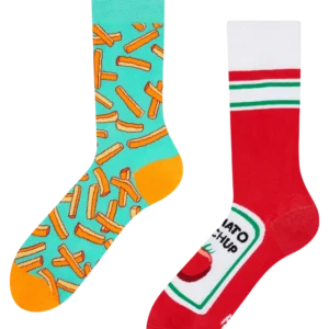 Patat met ketchup sokken